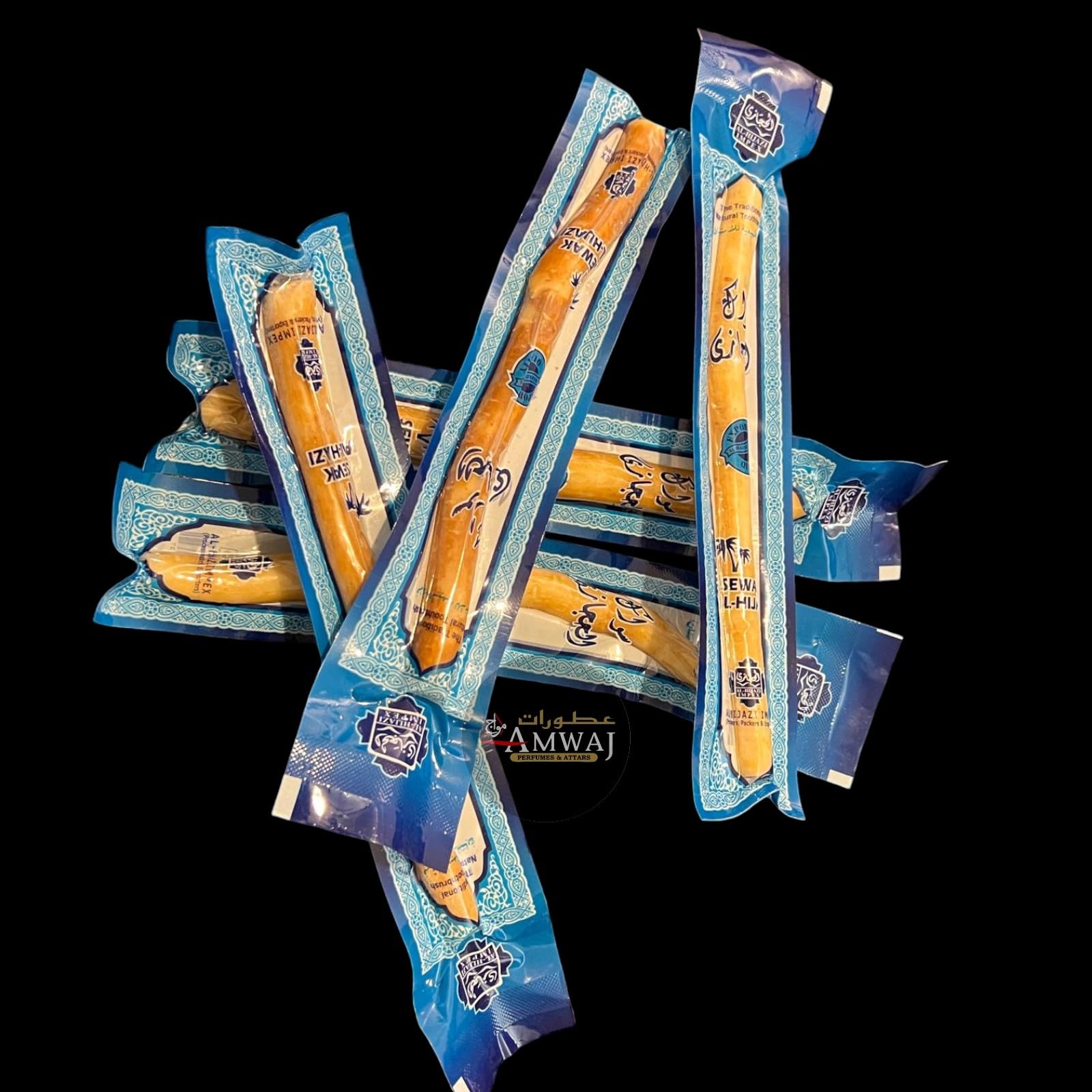 Pack of 5X Meswak Al-Hijazi Miskwak (Natural Tooth Brush) | Meswak | Salvadora Persica Stick | Individually Vaccum Packed