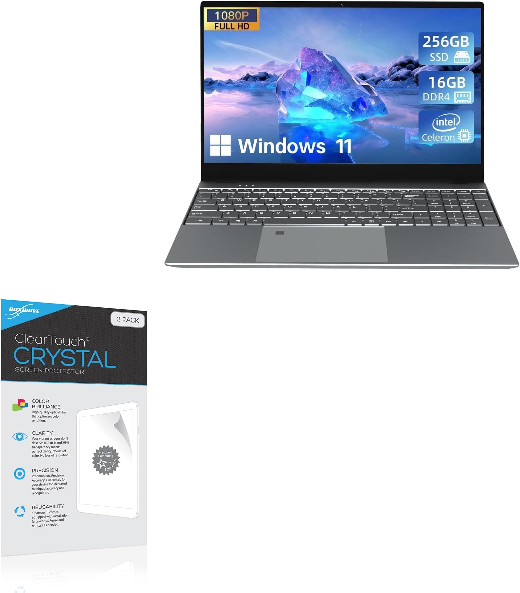 BoxWave Screen Protector Compatible With Morostron LeadBook T7 PRO Laptop (15.6 in) - ClearTouch Crystal (2-Pack), HD Film Skin - Shields From Scratches