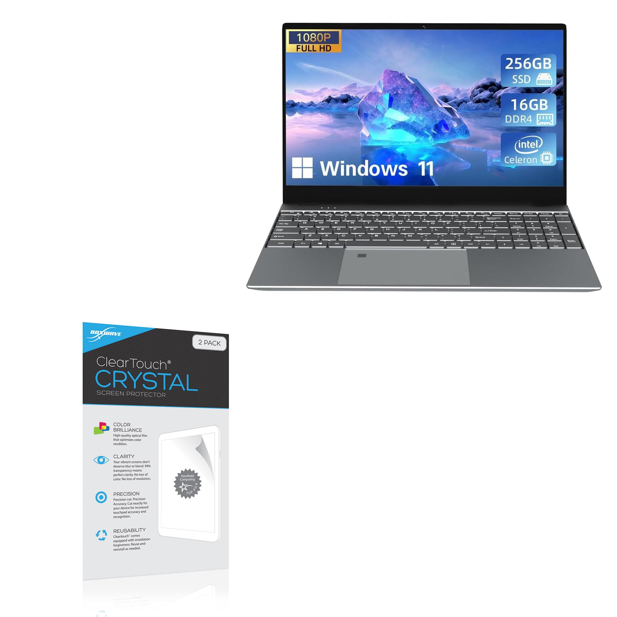 BoxWave Screen Protector Compatible With Morostron LeadBook T7 PRO Laptop (15.6 in) - ClearTouch Crystal (2-Pack), HD Film Skin - Shields From Scratches