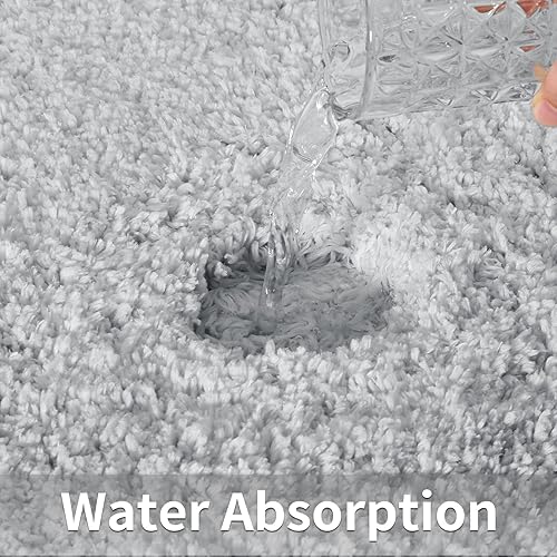 Miniatura 3 de Yimobra - alfombra de calidad alta para baño de felpa antideslizante y esponjosa, increíblemente suave, cómoda, extra gruesa, absorbente de agua,