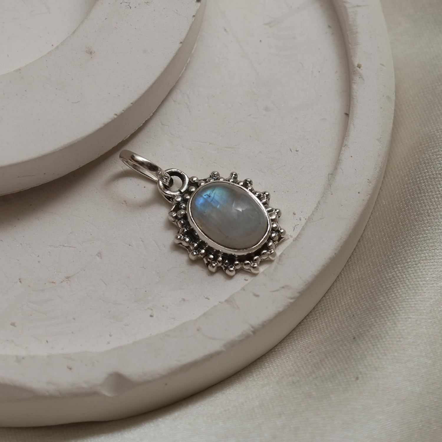 Genuine 10 x 8 mm Gemstone Oval Oxidised Sterling Silver Pendant Western Jewelry Gemstone Pendant Fashion Jewelry For Women - Image 8