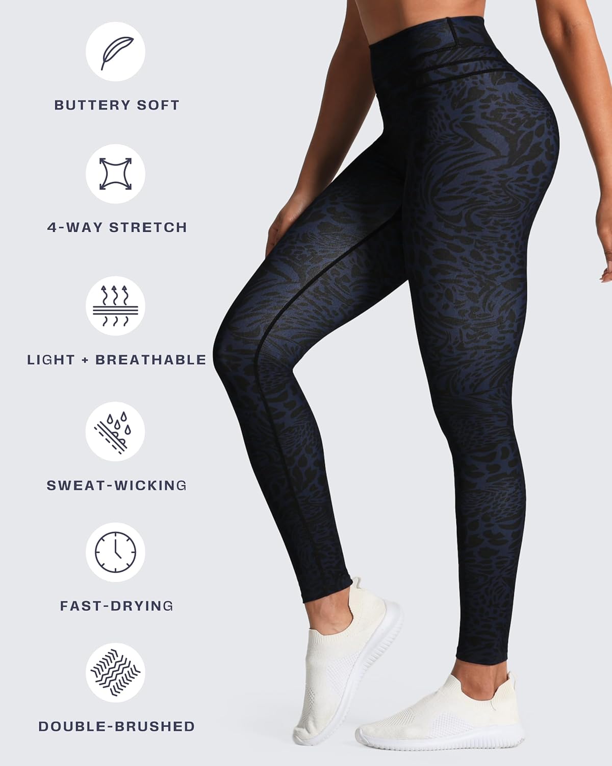 Aoxjox High Waisted Workout Leggings for Women Scrunch Tummy Control Luna Buttery Soft Gym Yoga Pants 26"