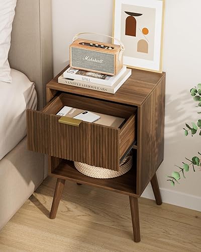 Miniatura 4 de Mesita de noche, mesa auxiliar pequeña, mesita de noche con cajón, mesita de noche moderna, mesa auxiliar para dormitorio, sala de estar (a rayas de