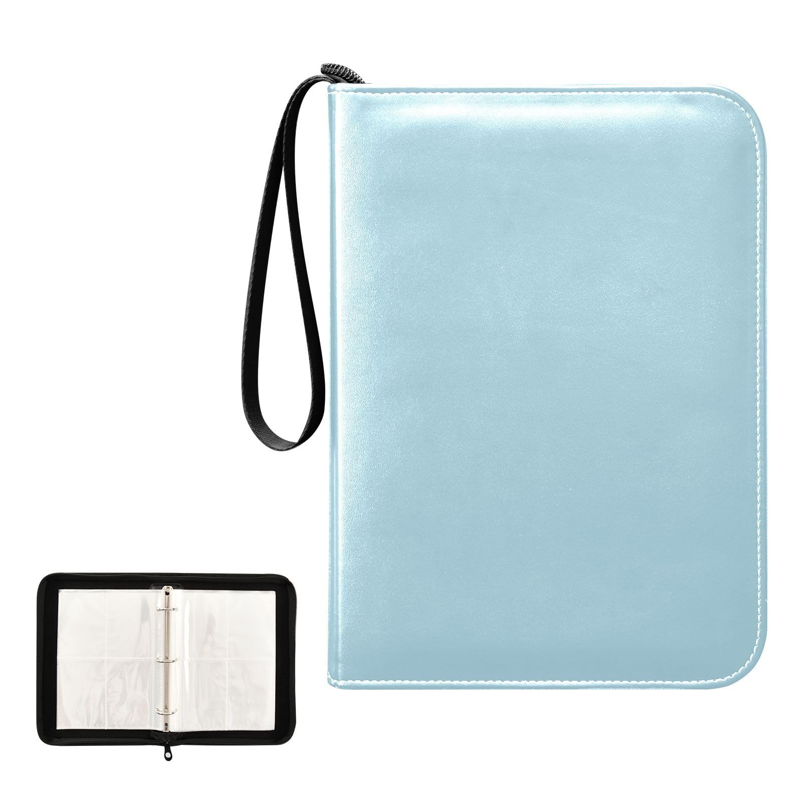 blue card binder 4-Pocket Exo-Tec Zip Binder Pastel Blue