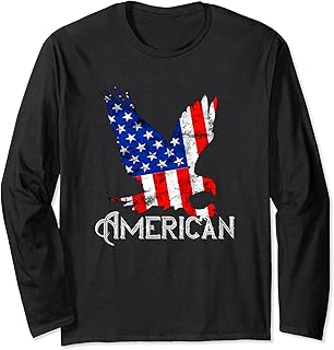 American Eagle colored with the Stars and Stripes Long Sleeve T-Shirt