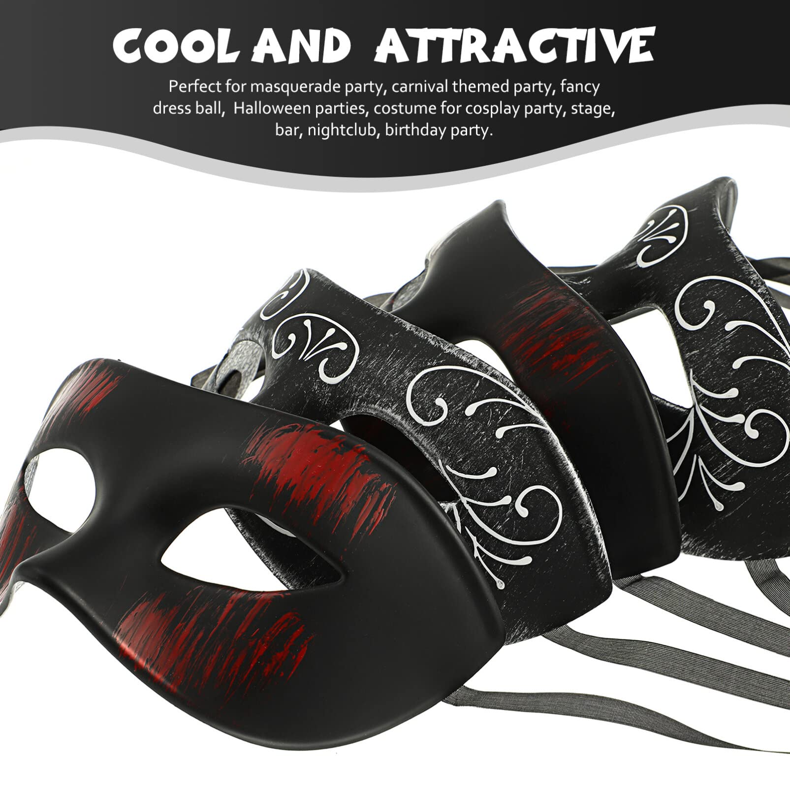 4 sztuk impreza z okazji Halloween maska ​​pół twarzy Masquerade przebranie maski maski weneckie maski greckie maski Mardi Gras zaopatrzenie imprezy/307