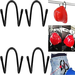 Adjustable Flexible Over The Seat Hard Hat Rack Holder, Universal Car Vehicle Back Seat Headrest Hanger Holder Hook, Auto Hooks Car Hangers Organizer, for Hat Coat Bag Purse Cloth Grocery, 4 Pack