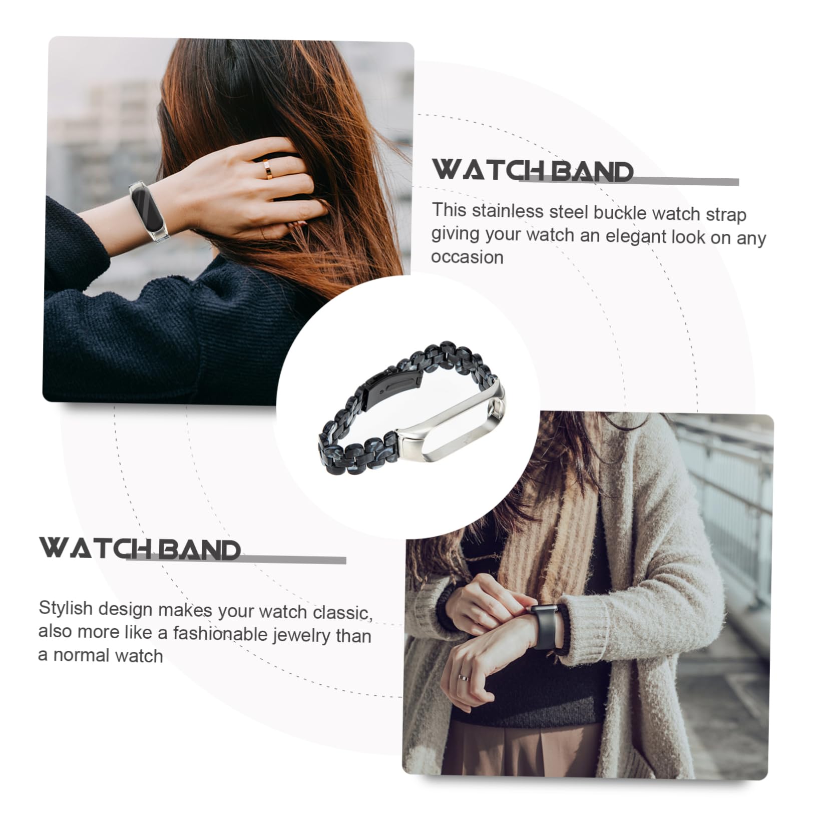 Hemobllo 4pièces Bracelet Résine Pour Montre Compatible Avec Band Élégant Et Léger Pour Toutes Les Occasions