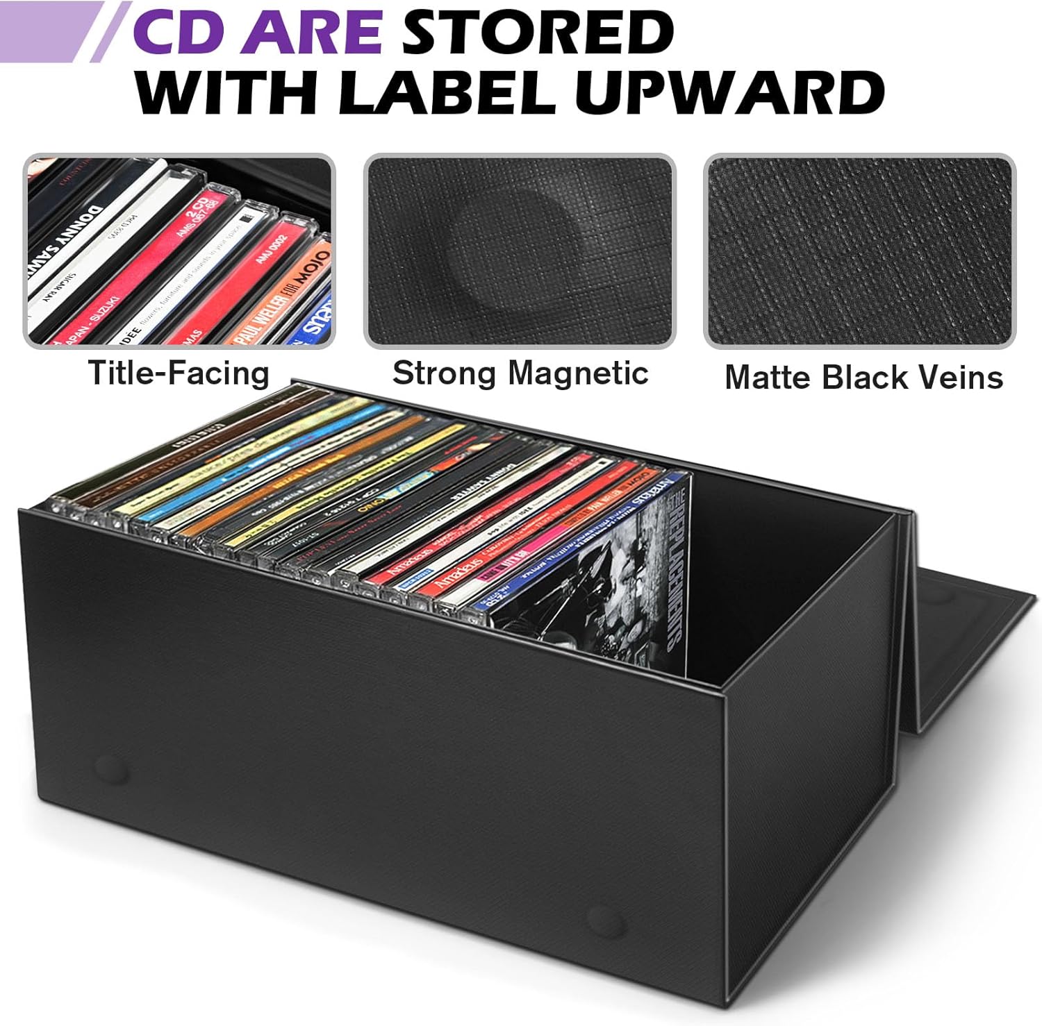 CD Storage Box, CD Holder Store 30 Jewel Cases, Disc Holder Media Storage Organizer - Image 2