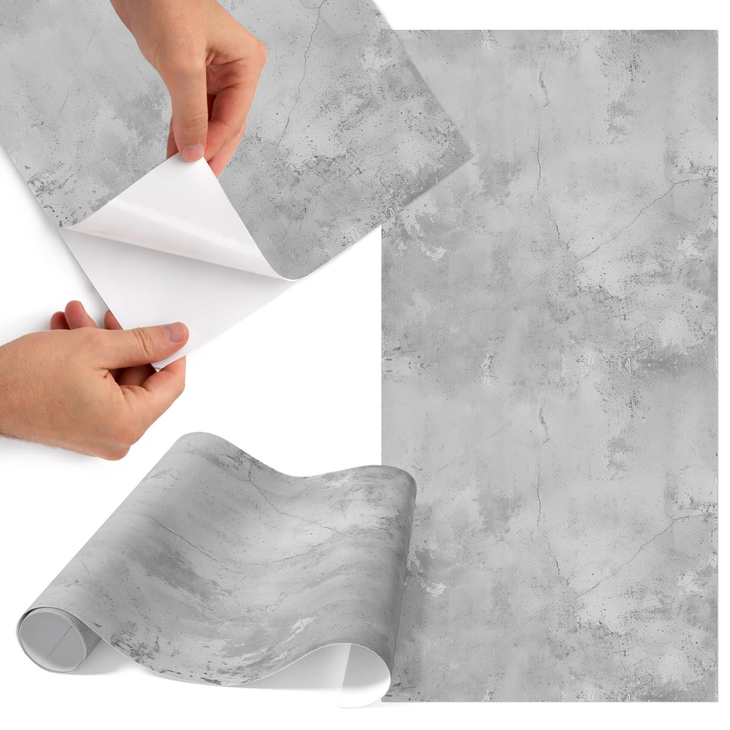 Papier adhésif pour meuble de cuisine étanche gris mat 65x130 cm déco moderne
