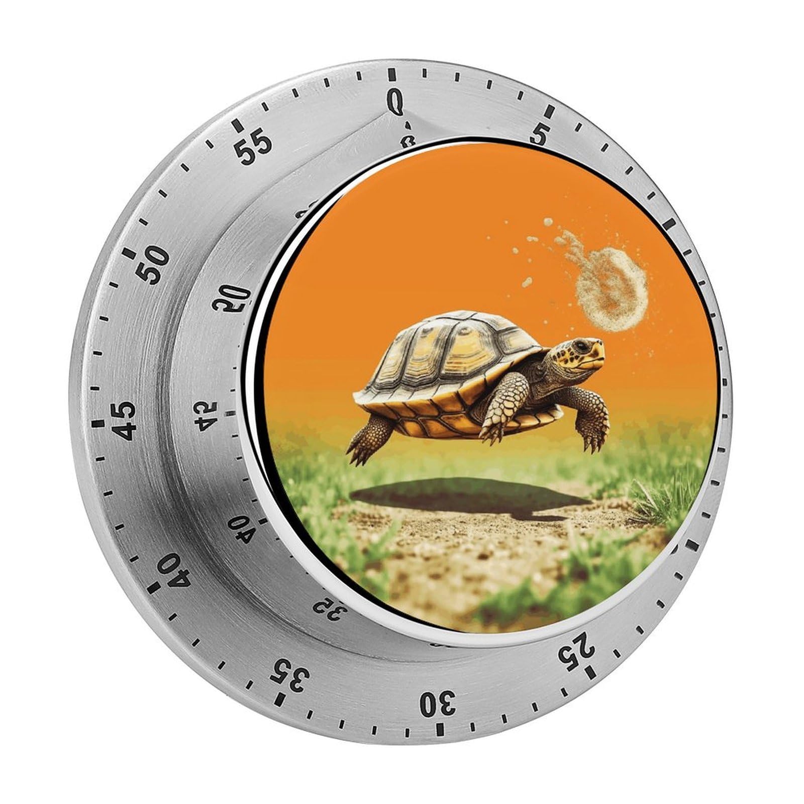 Tortoise Turtle Jumping Timer Exquisite Stainless Steel Magnetic Timers Waterproof Durable Mechanical Countdown Countup for Loud Alarm for Baking Grilling Studying