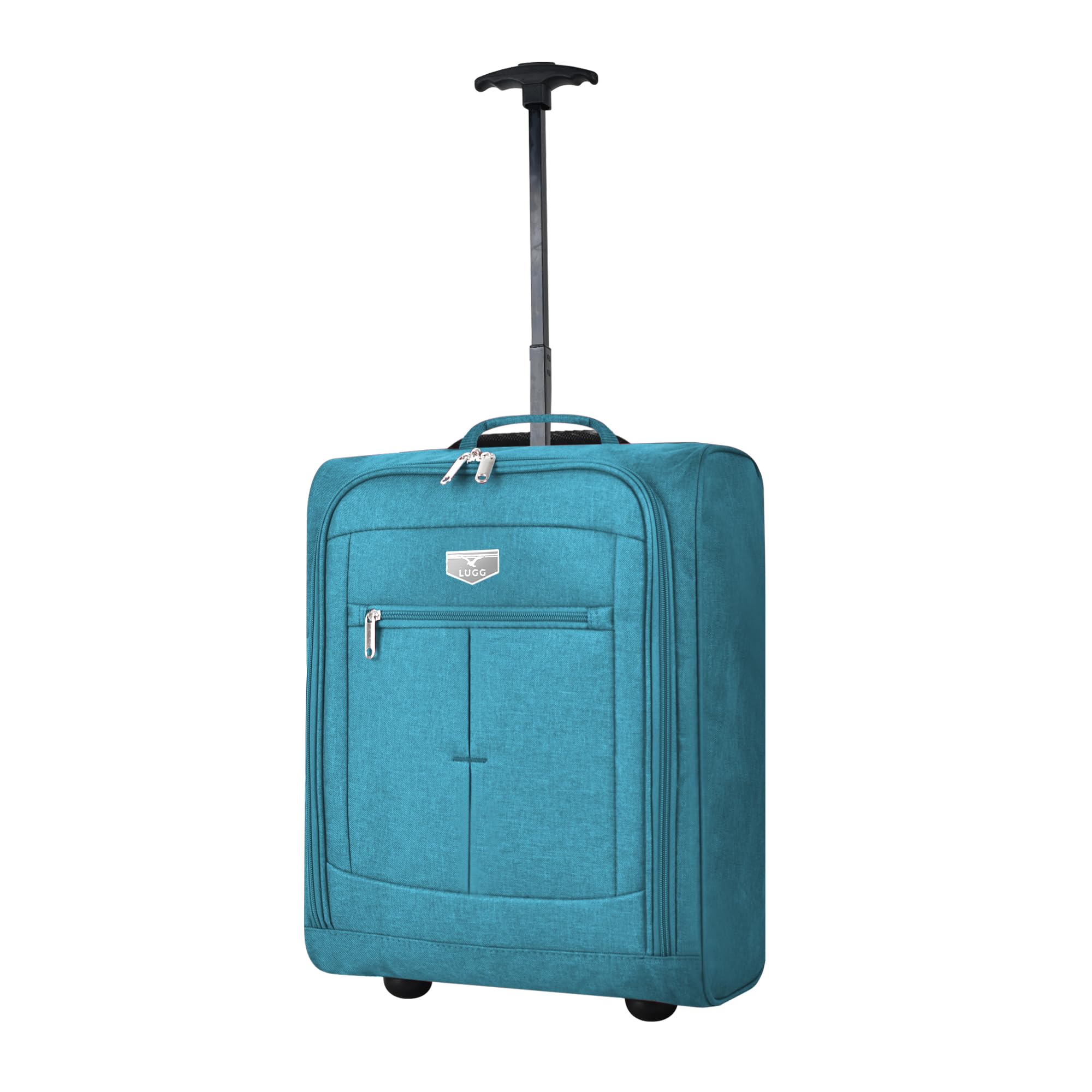 LUGG Lightweight Cabin Size Luggage - Durable 600D Snowflake Polyester - Push Up Trolley, Strong Wheels - Easyjet, Ryanair, British Airways - Overhead Locker (45x36x20cm)