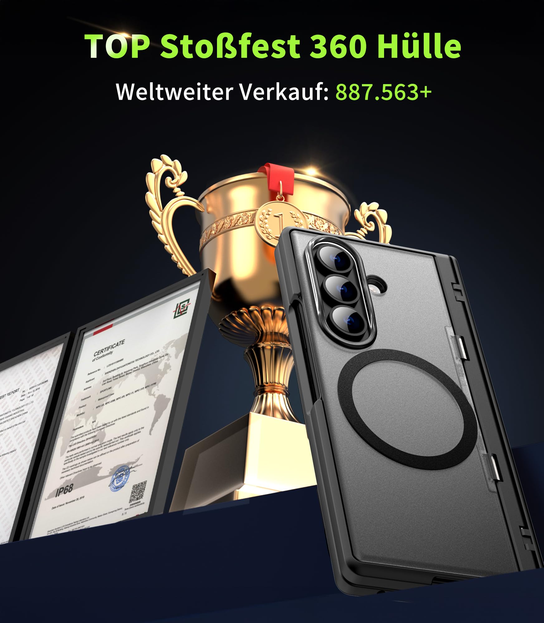 Cozycase TOP Militärschutz 360 Hülle für Samsung Galaxy Z Fold 7/8 Ultra