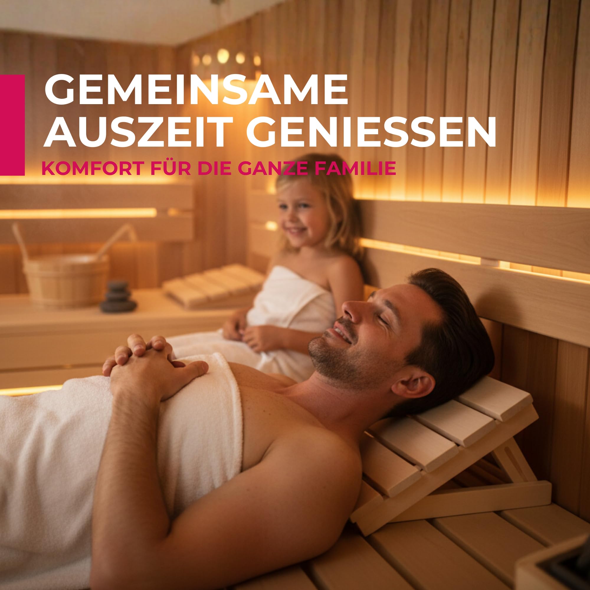 SULENO Sauna Kopfstütze JARI aus Espenholz, ergonomische | 3-fach verstellbare Nackenstütze für Sauna & Wellness, hochwertige, stabile und komfortable Saunakopfstütze, Rückenlehne