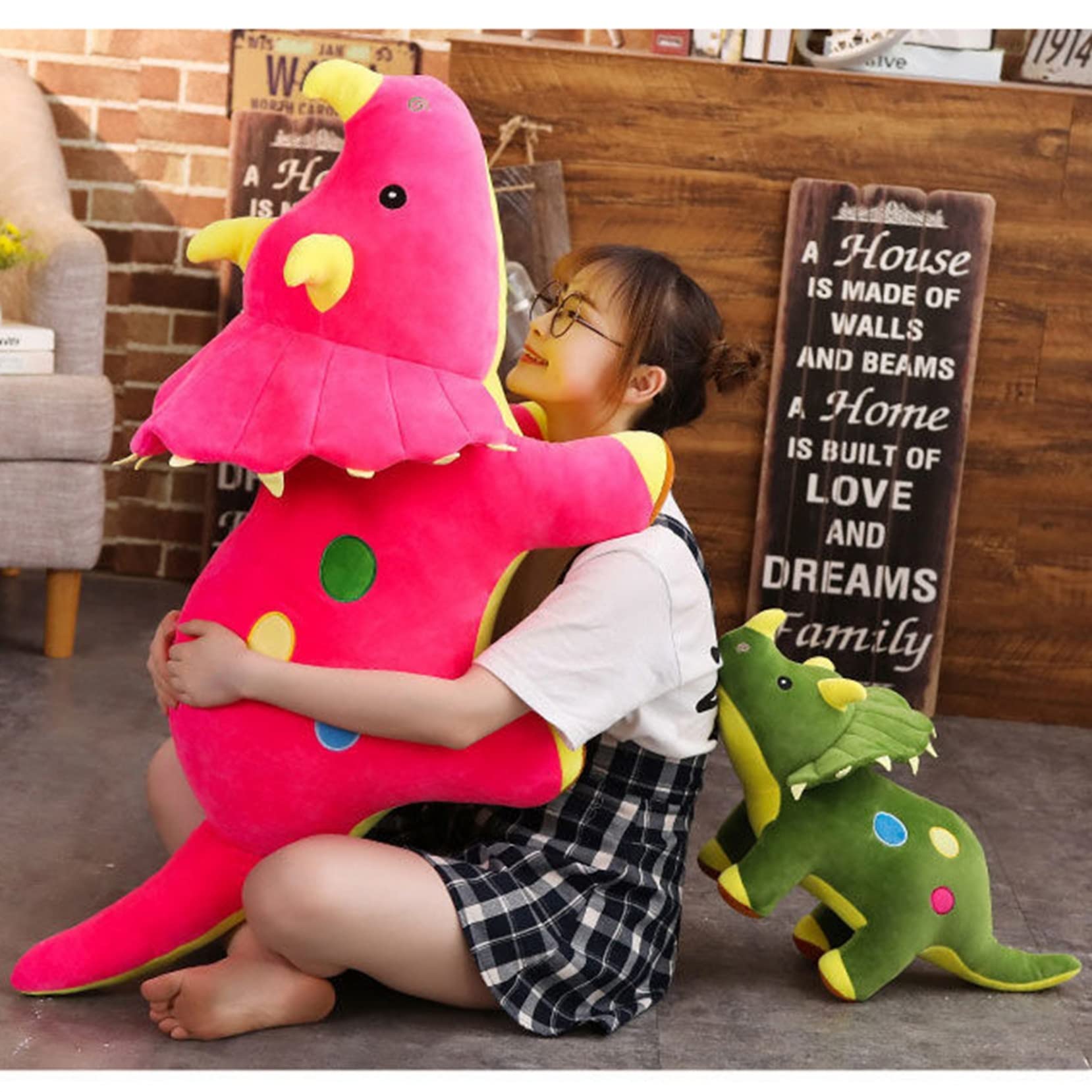 Amazon.co.jp: トリケラトプス 恐竜 可愛い 抱き枕 寝添え もちもち 