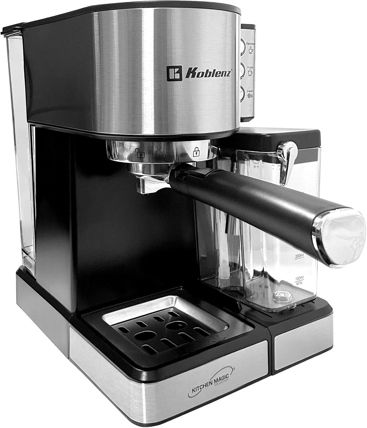 Koblenz CKM-1350 IN with portafilter and milk reservoir
