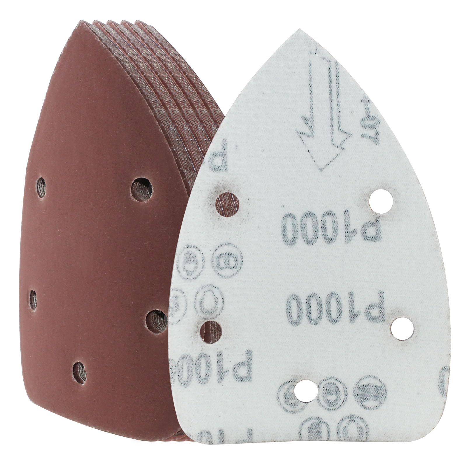 Cjueiom 25 Pcs 1000 Grit Mouse Sander Sandpaper, 5 Hole Hook and Loop Sander Pads for 140mm Sanding Machine