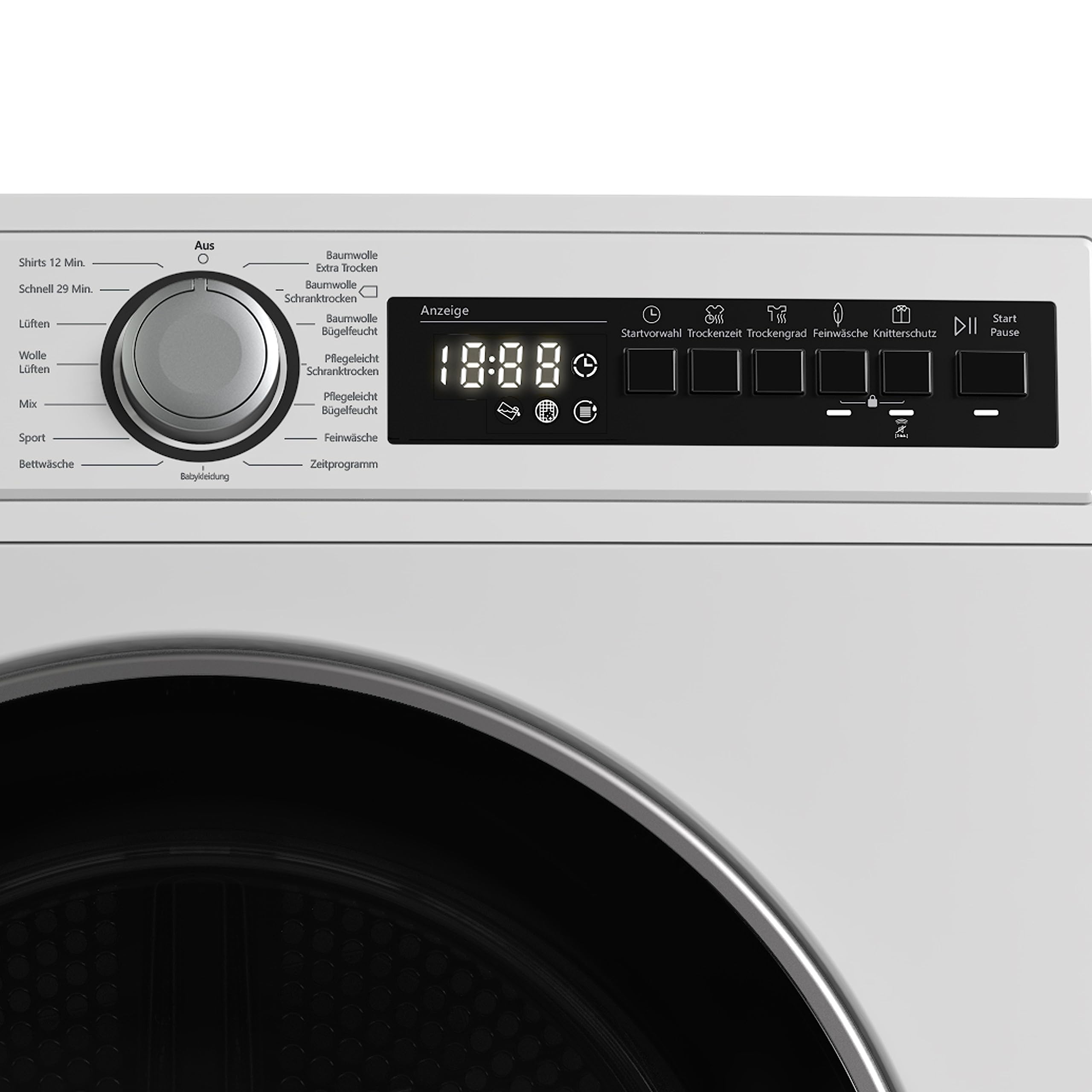 Telefunken T-K8-11-B-V2 Trockner, 8kg Kondenstrockner mit 15 Programmen, Knitterschutz & Trommelreversierung, weiß