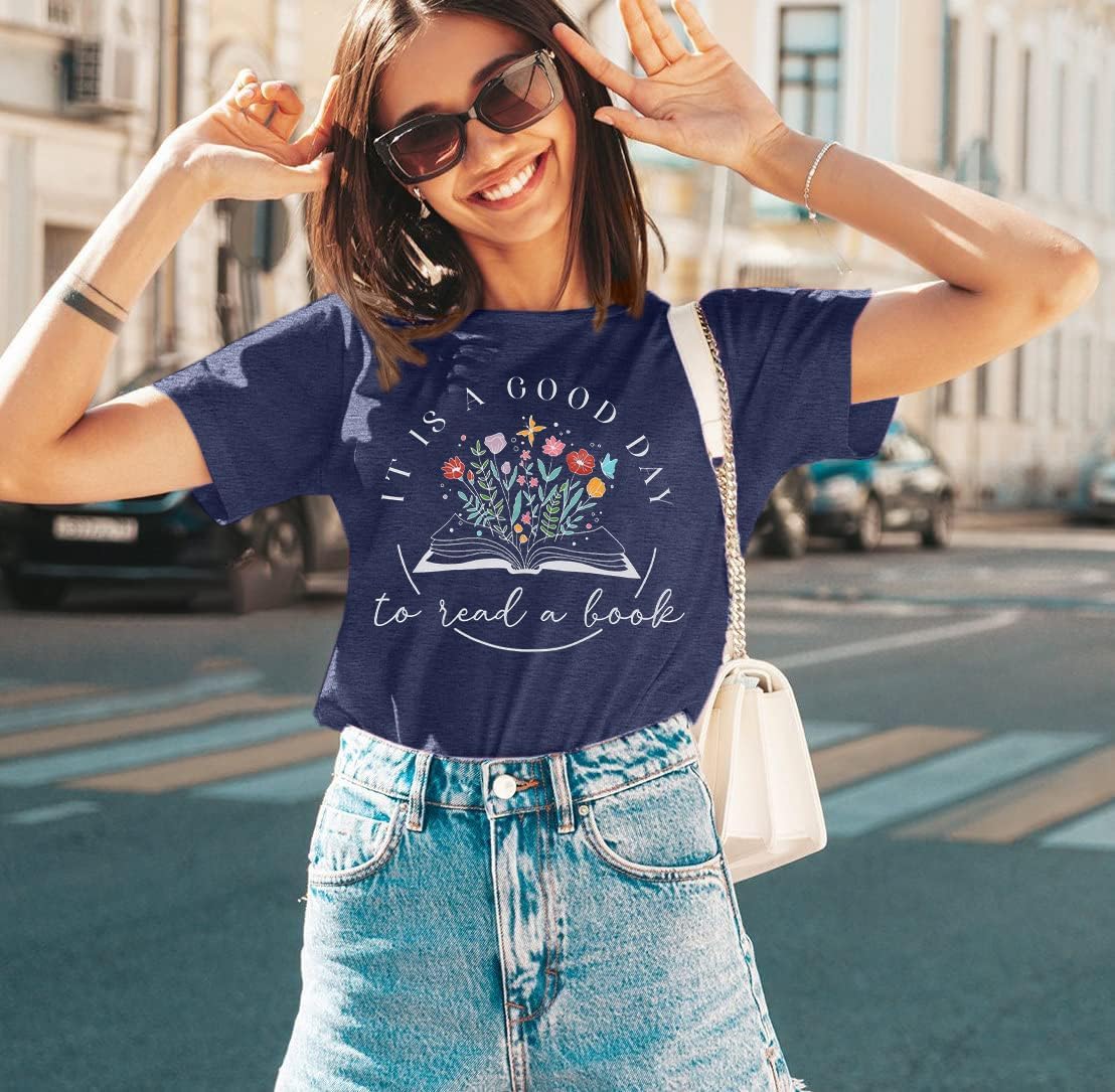 Book Shirts Women Book Lovers Gifts Graphic Tee Reading Teacher Shirt Bookish Tshirt Librarian Short Sleeve Tops - Image 3