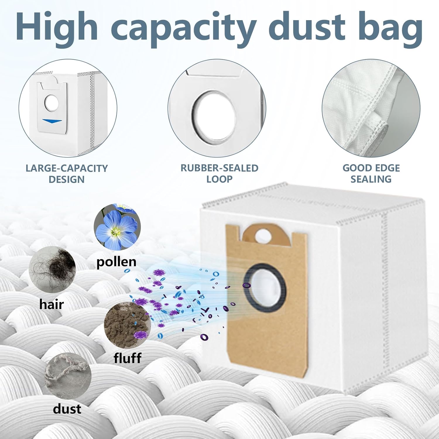 Replacement Part for AIRROBO T20+ Robot Vacuum Cleaner, 2 Main Brushes, 4 Filters, 6 Mop Pads, 5 Dust Bags, 6 Side Brushes, T20+ Accessories 24 Pcs