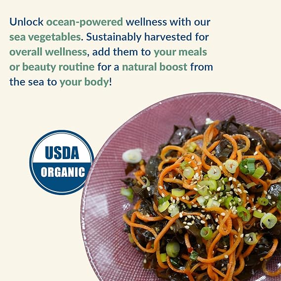 Maine Coast Sea Vegetables Kelp (Kombu) Flakes - 4 oz (Pack of 1) - Single Ingredient USDA Organic Wild-Crafted Seaweed Flakes - North Atlantic Dried Kombu Kelp for Dashi & Soups - Gluten Free & Vegan