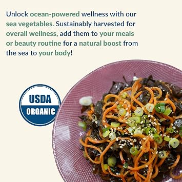 Maine Coast Sea Vegetables Kelp (Kombu) Flakes - 4 oz (Pack of 1) - Single Ingredient USDA Organic Wild-Crafted Seaweed Flakes - North Atlantic Dried Kombu Kelp for Dashi & Soups - Gluten Free & Vegan