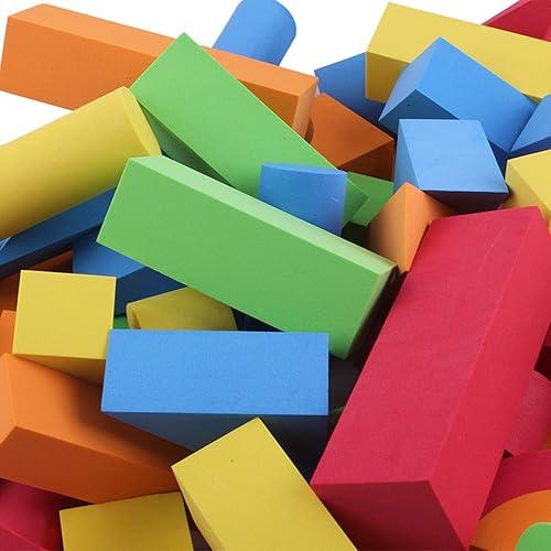 Miniatura 8 de Bloques de construcción de espuma grandes de 113 piezas con diferentes formas y tamaños, colores brillantes, calidad educativa, juguetes de