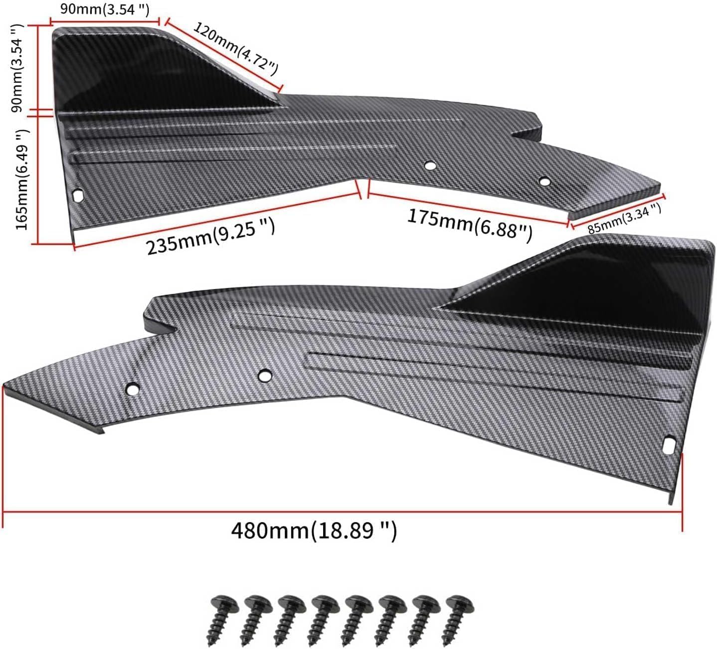 2 Pezzi Diffusore Posteriore per BMW i4 G26 2021 to 2025, Spoiler Posteriore, Sportivo Divisore Paraurti, Aerodinamico Deflettore Posteriore