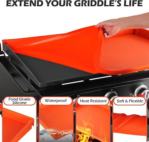 Miniatura 2 de Alfombrilla de silicona de 36 pulgadas para Blackstone, viene con forro de taza de aceite, parrilla protectora de cobertura completa mejorada WYZJC