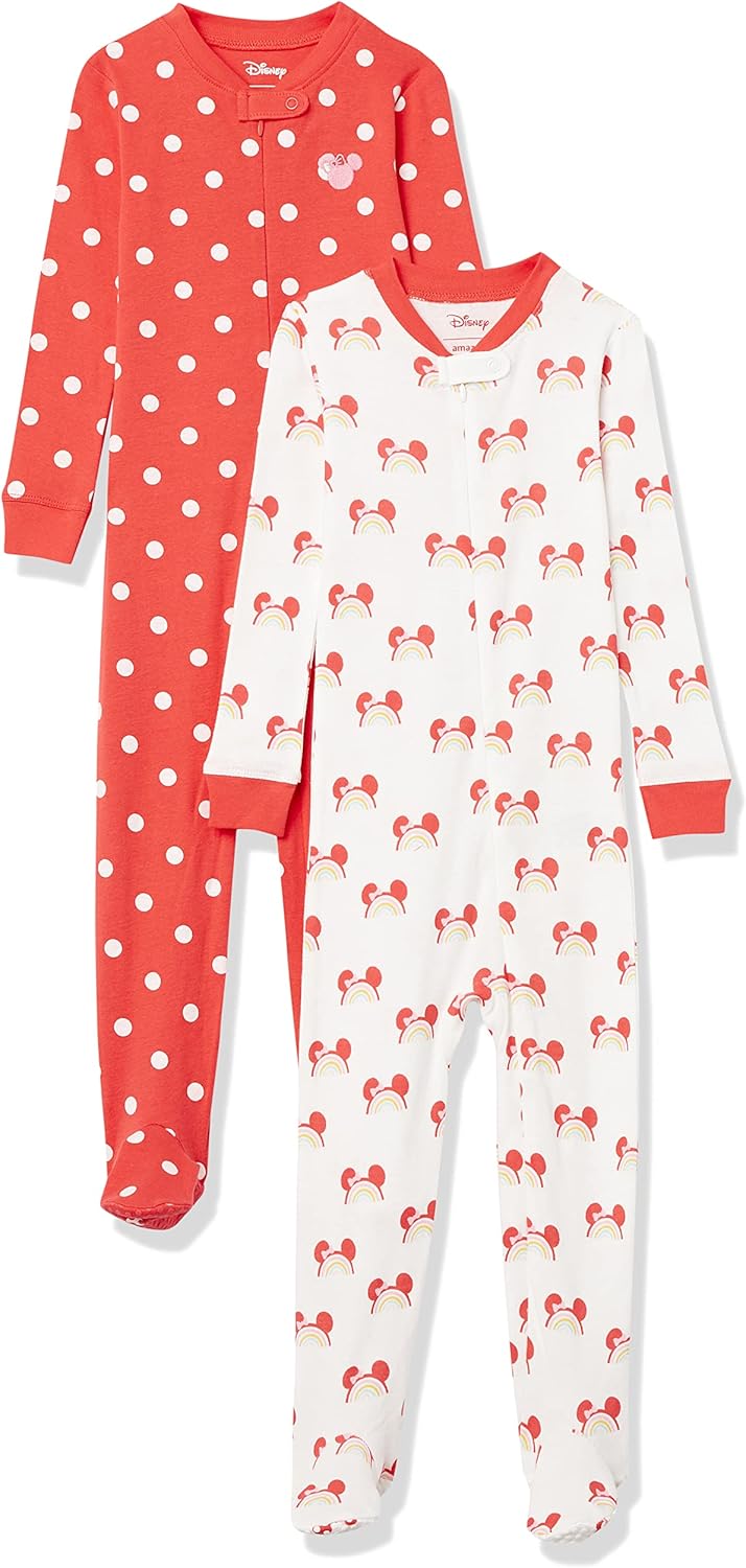 Amazon Essentials Baby Disney Star Wars Marvel Snug-fit Cotton Footed Pajamas Sleepers Bebé-Niñas