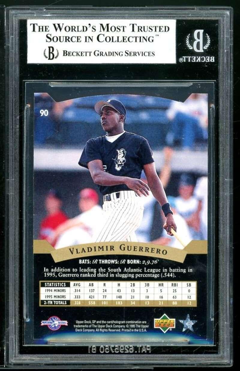 Vladimir Guerrero Rookie Card 1995 SP Top Prospects #90 BGS 9 (9.5 9 9 9) - Baseball Slabbed Rookie Cards