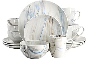 Elama Fine Marble 16 Piece Porcelain Dinnerware Set