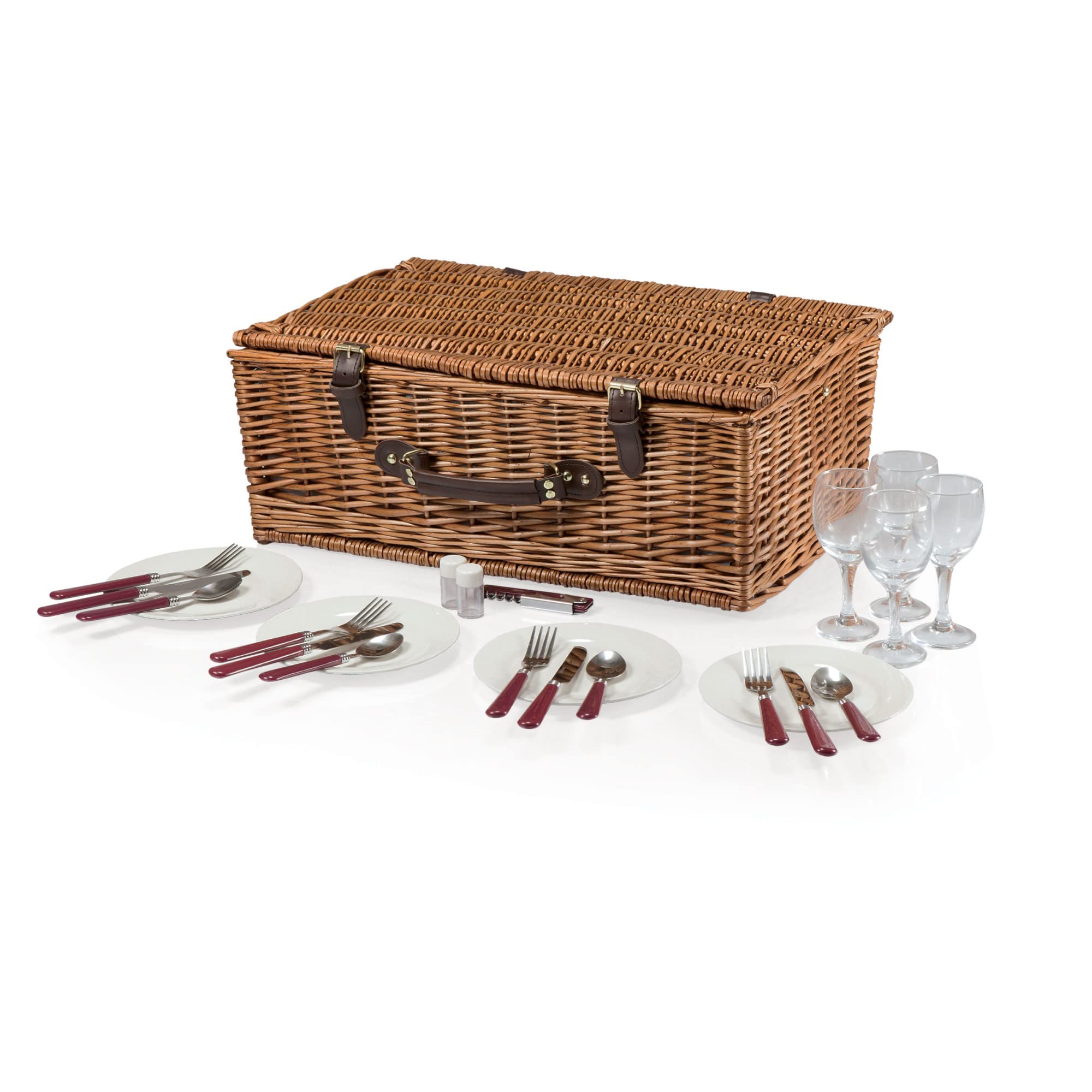 Picnic Tiempo Newbury Sauce Cesta de Picnic con Servicio para Cuatro Deluxe