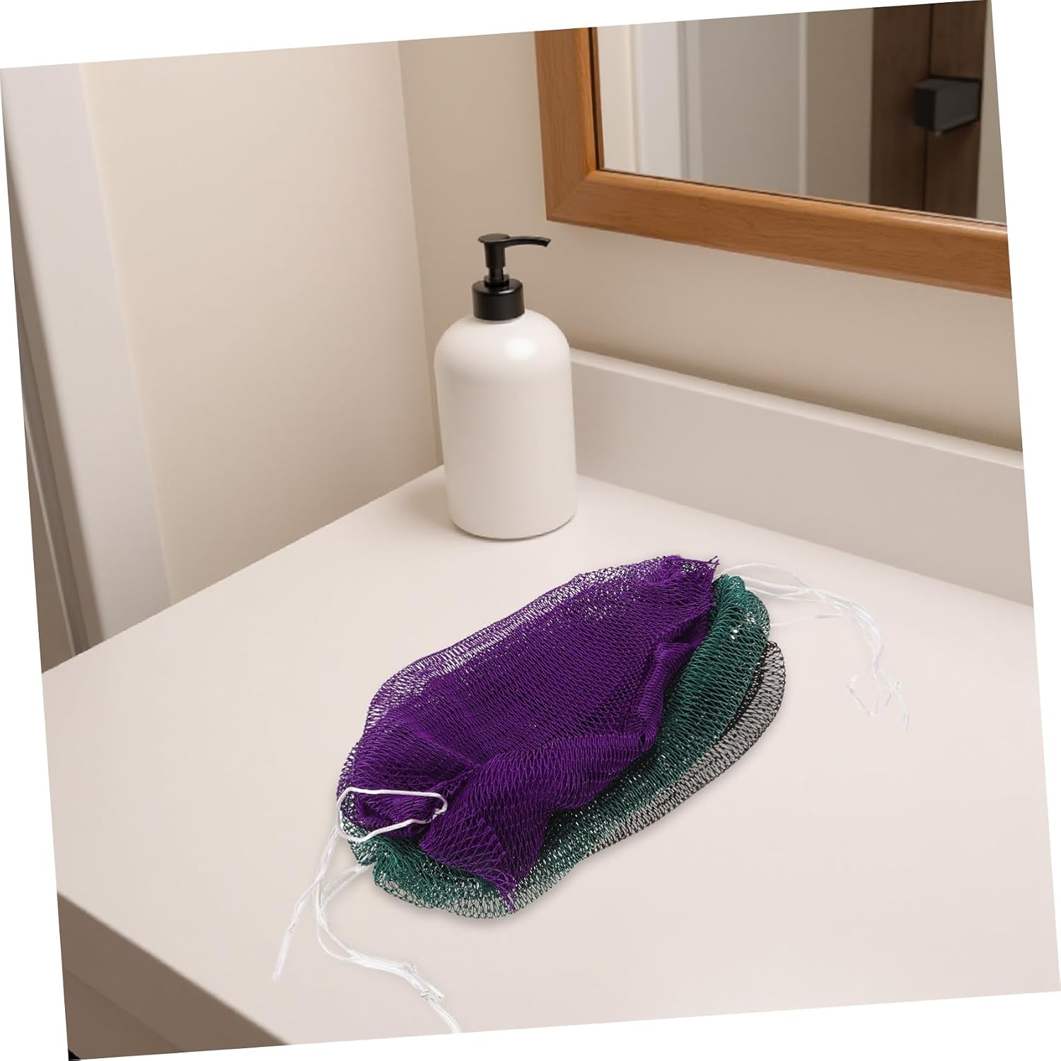 UPKOCH 3pcs African Elastic Exfoliating Washcloths Body Scrubber Towels Made of Sturdy Polyester for Home Bathroom and Sauna Use, Effective Dead Skin Cell Removal and Hygiene
