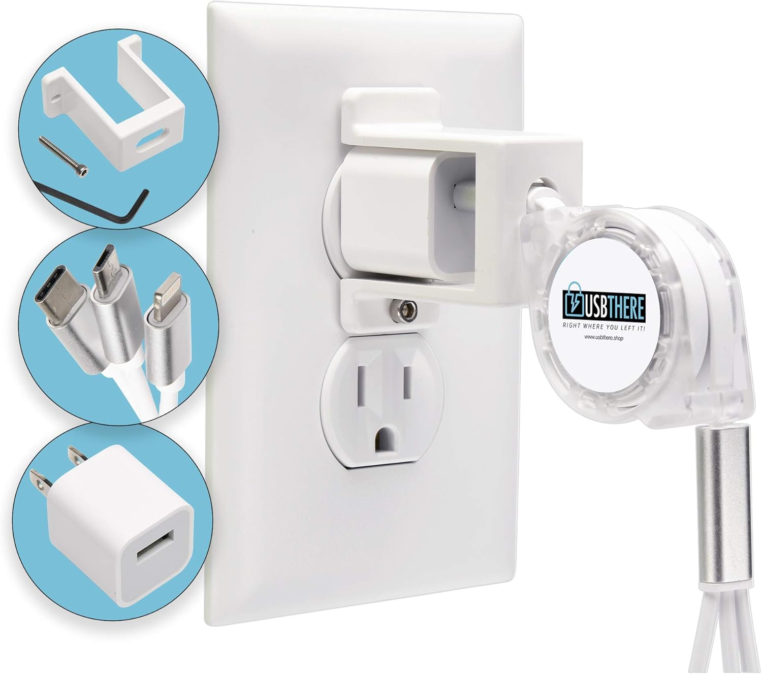 USBthere Cell Phone Charger Lock (1 Kit), Compatible with iPhone and Android, Keeps Cellular