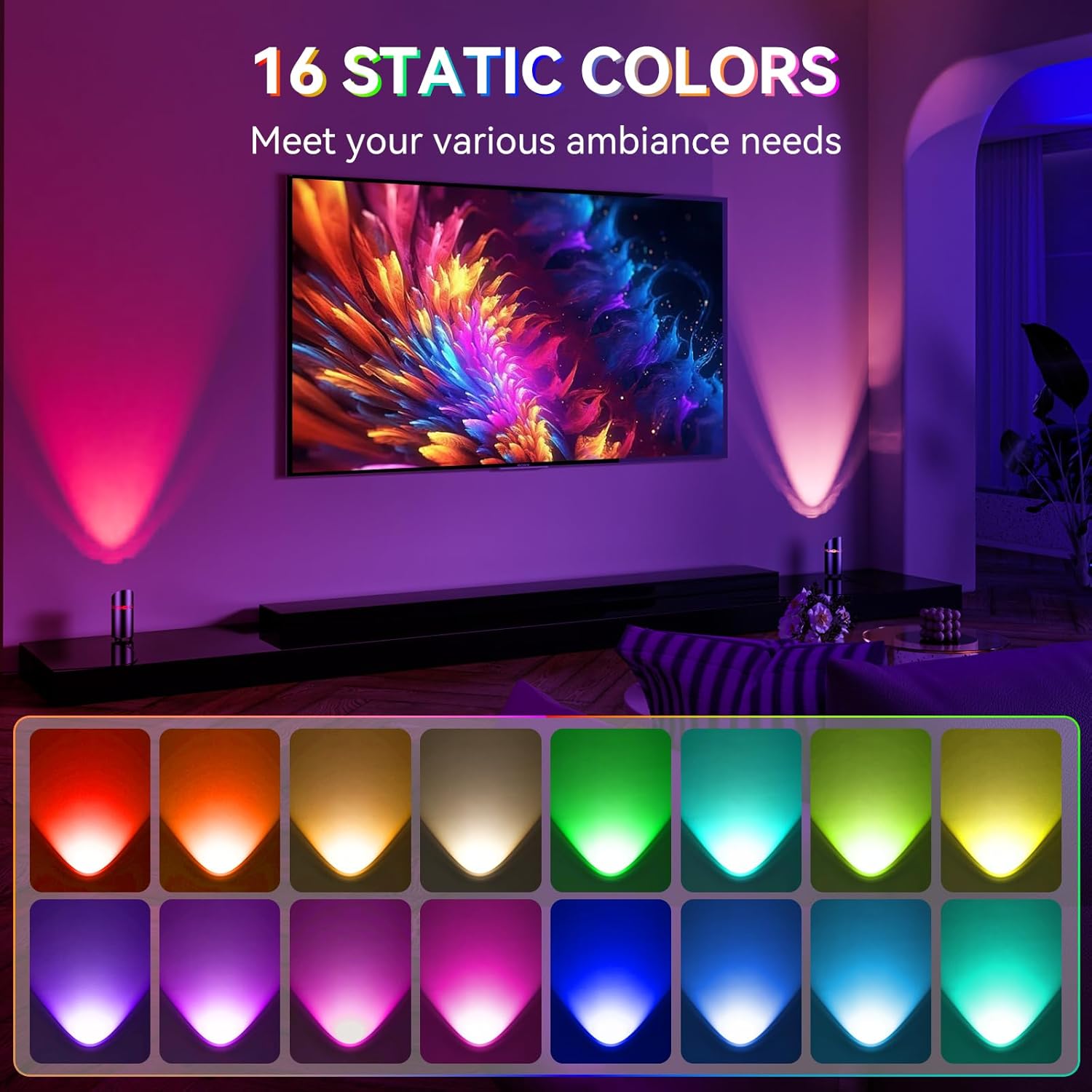 2 lámparas RGBW T-SUN LED Uplight Spot con mando a distancia e interruptor de pie por 24,99€ marcando aplicar cupón (compra 2 por el precio de 1)