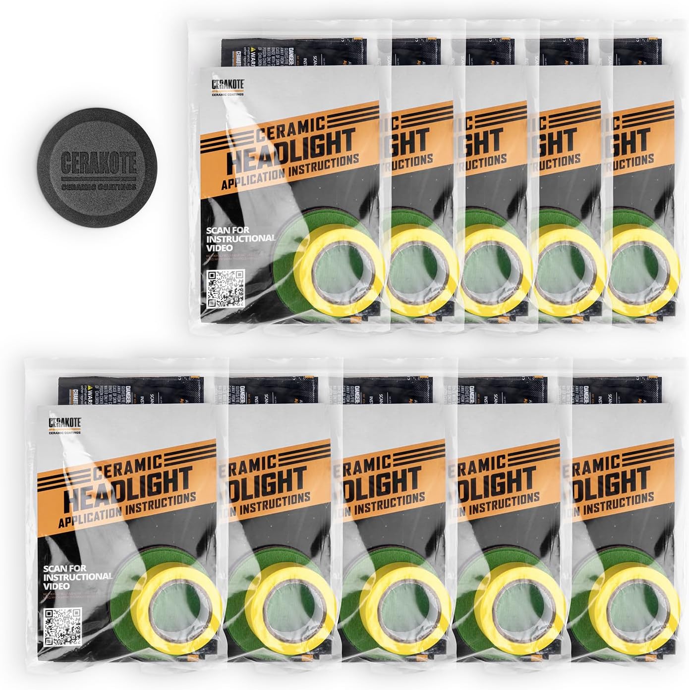 CERAKOTE® Ceramic Headlight Restoration Pro Kit - 10 Vehicle Bundle - Brings Headlights Back to Like New Condition - 3 Easy Steps - No Power Tools Required