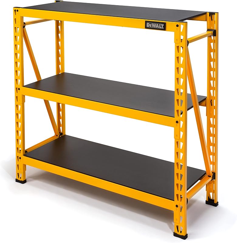 4-Foot Tall, 3-Shelf Industrial Workshop/Garage Storage Rack, Total Capacity: 4,500 lbs.