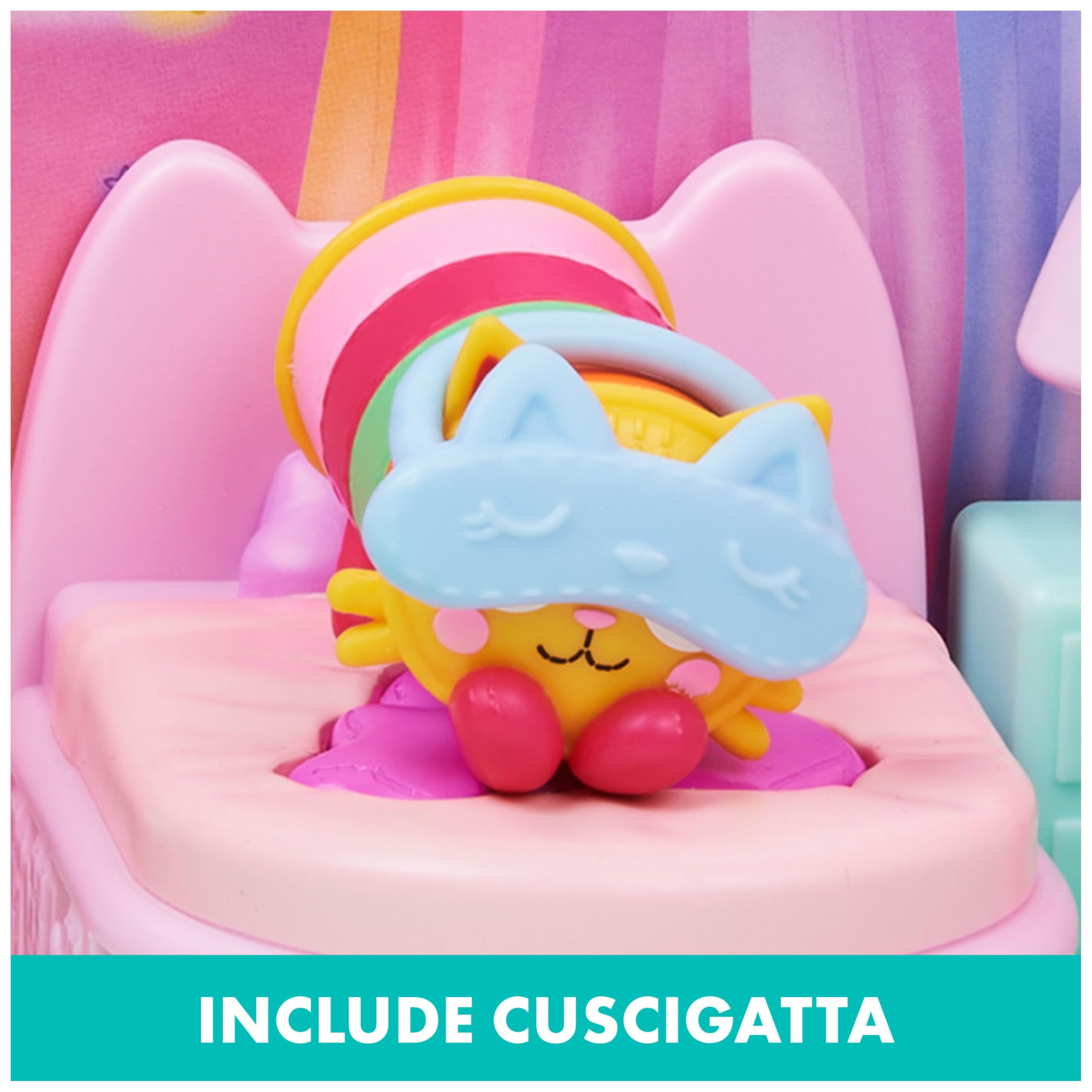 Gabby's Dollhouse, La camera da letto di Cuscigatta, mini playset stanze della casa, giochi per bambini dai 3 anni in su