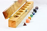 Vista 2 de The Masonic Exchange Platonic Solids Chakra Juego de 7 piezas de geometría sagrada con caja de madera de regalo