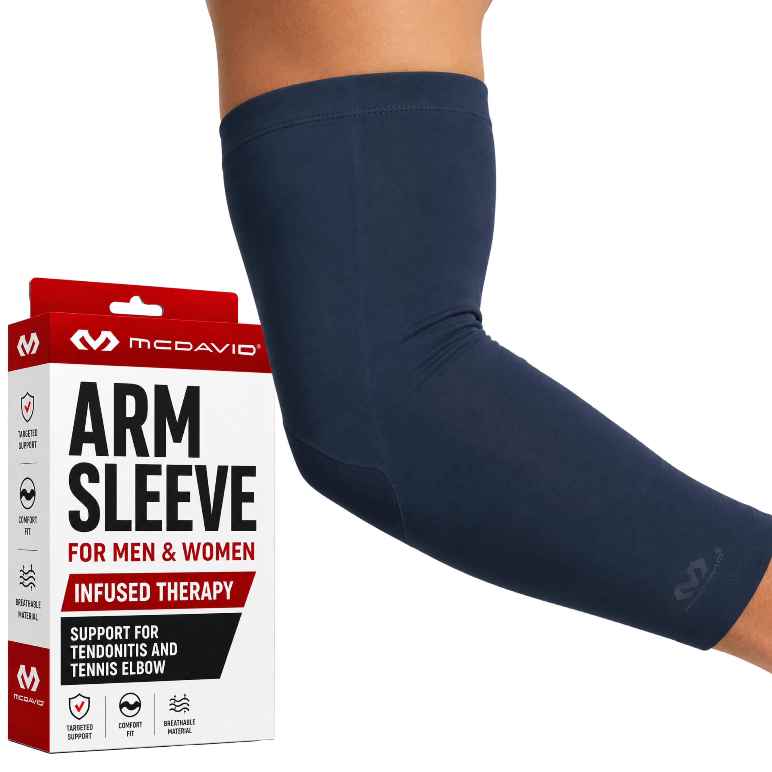 McDavid Infused Therapy Buttersoft Armstulpe, Schwarz, Größe XL