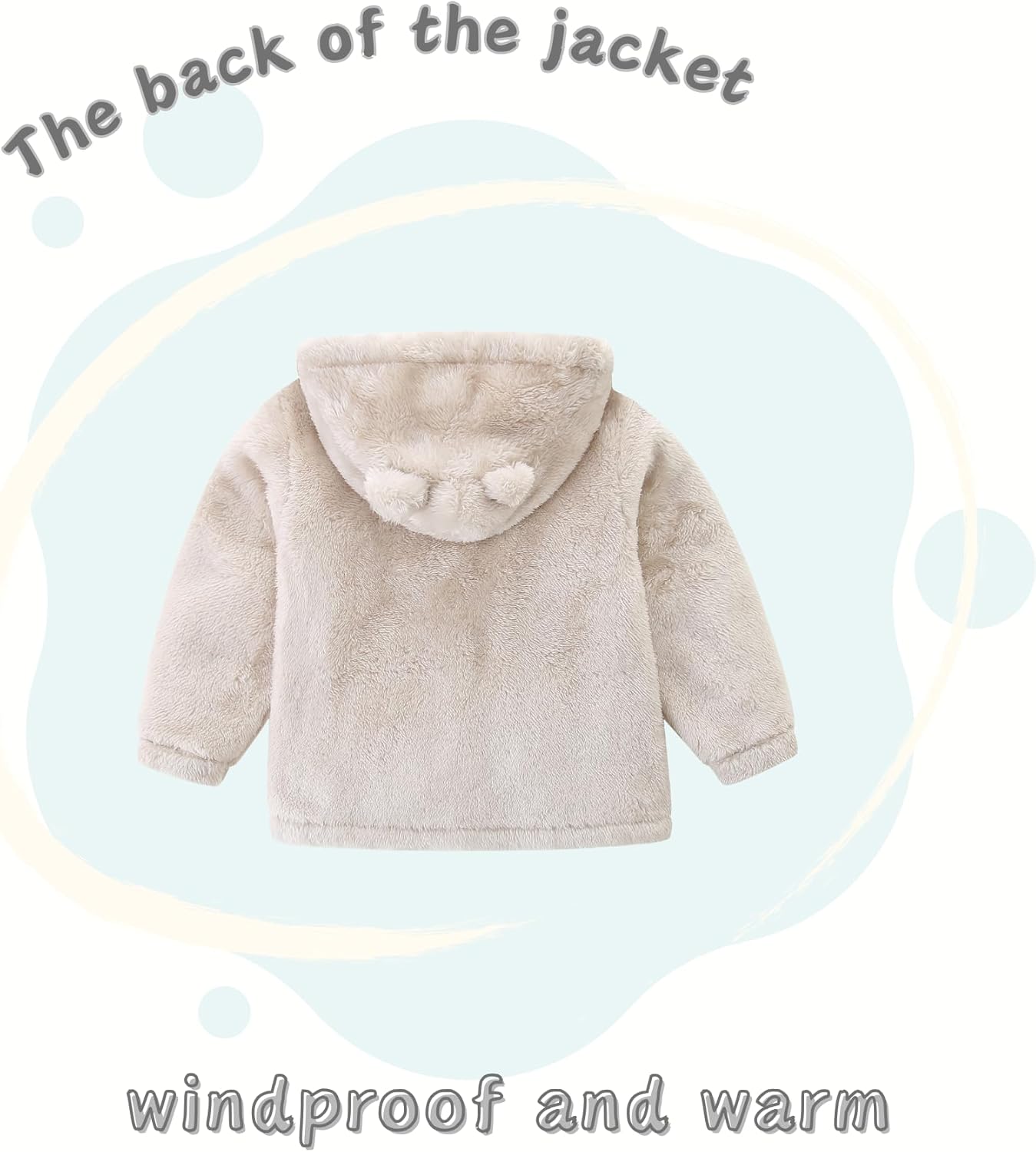 Unisex Baby Fleece Jacket Winter Sherpa Lined Hoodie For Girls Boys Cute Bear Ear Baby Outerwear 12M-5T - Image 6
