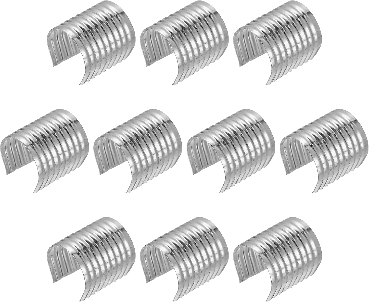 uxcell 200Pcs Leather Rope Clips, 15x17mm Foldable Cylindrical Cord End Crimp for Lanyard, Tassel, DIY Crafts, Silver Tone