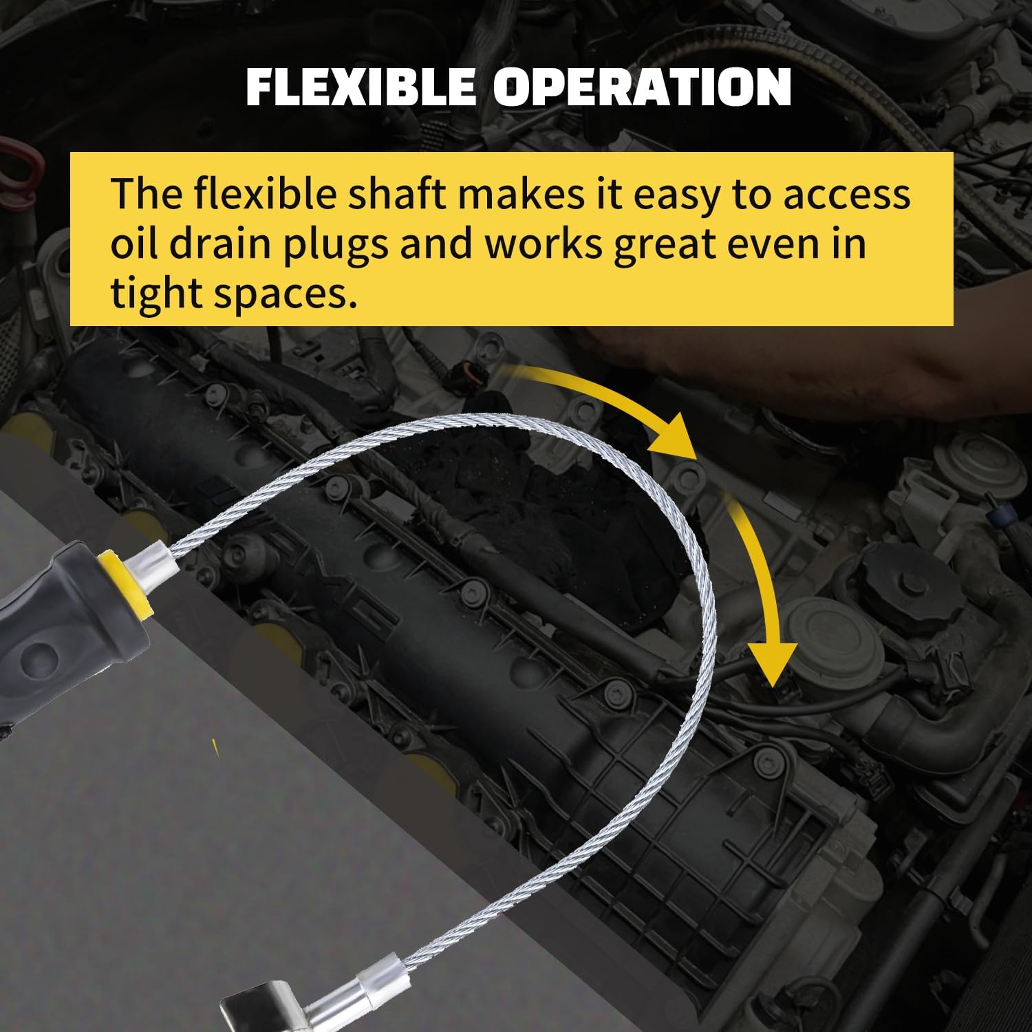 Oil Drain Plug Removal Tool, Flexible Oil Plug Remover Instrument with Strong Magnet, 13 Inch Anti-Scald Magnetic Sump Plug Pickup Tool for Quick & Clean Oil Changes