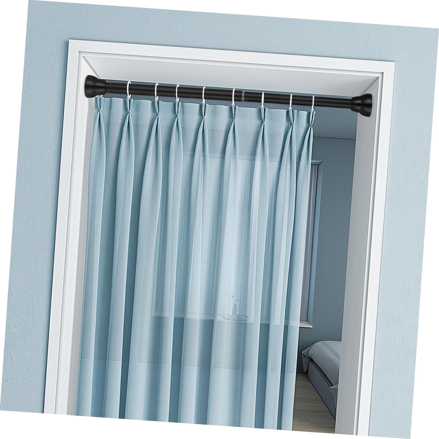 Ipetboom Barra Telescópica sin Taladrar, Acero Inoxidable para Cortina de Ducha Superficie Lisa y Goma, Fácil Instalación Ajustable de 30-45cm y Ropa para Baño y Ventana