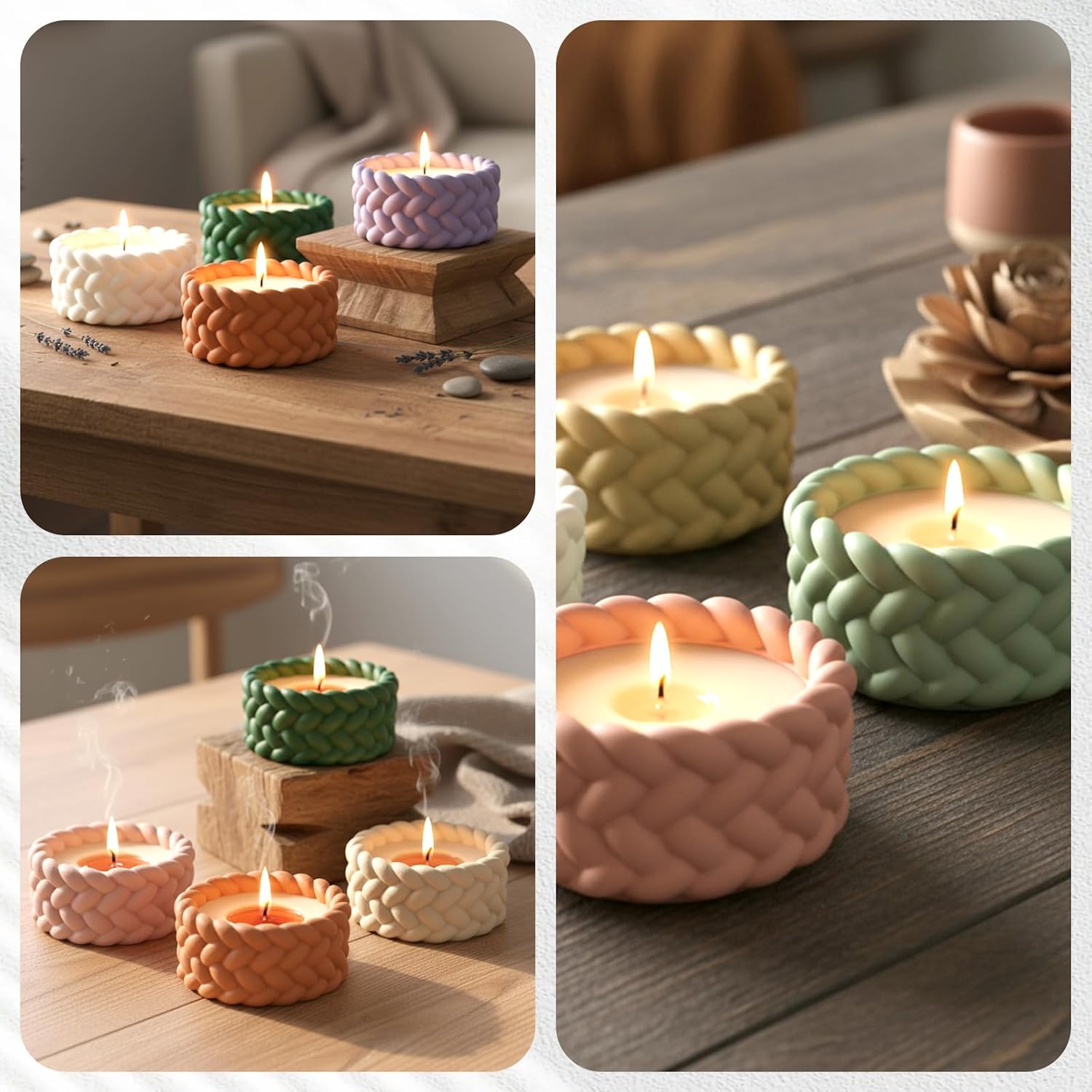 2PCS Tealight Candle Holder Molds Silicone, Round Candle Holder Resin Mold, Epoxy Resin Molds for DIY Crafts, Trinket Container, Candlestick, Wedding, Home Decor