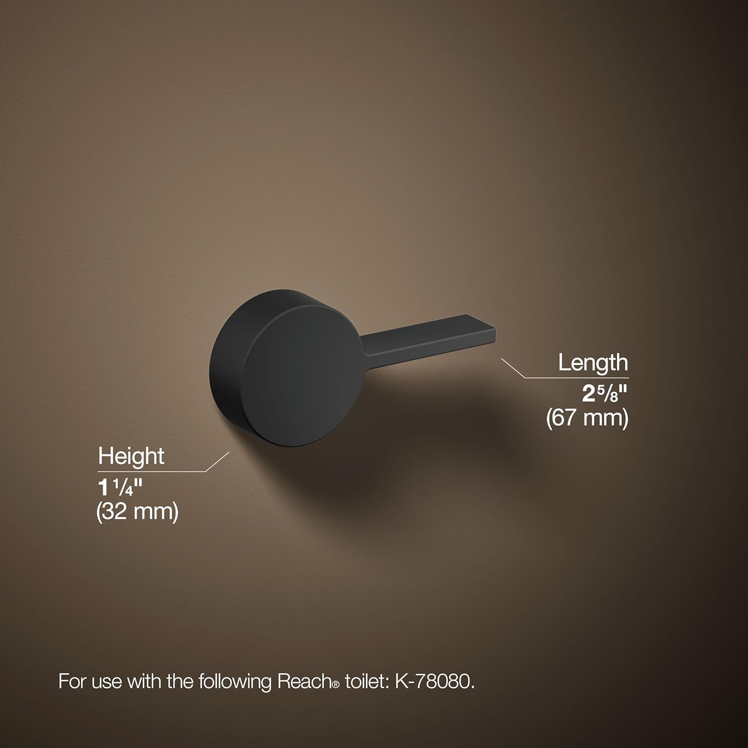 Kohler K-21710-L-BL Reach Left-hand Trip Lever, Matte Black