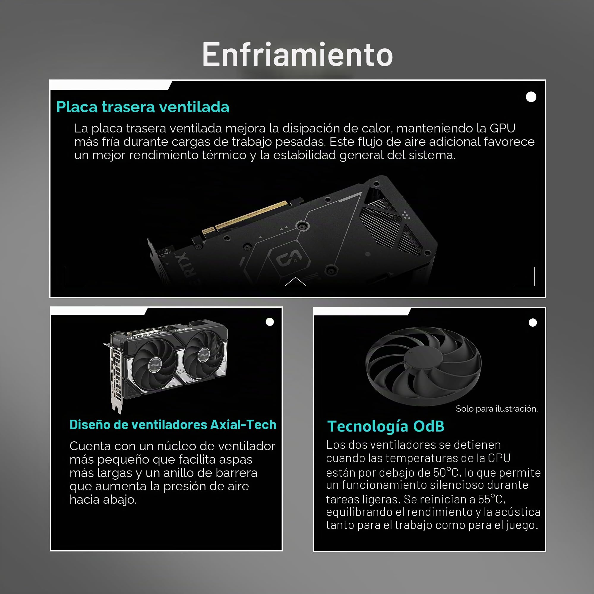 ASUS Dual GeForce RTX™ 5060 Ti 16GB GDDR7 OC Edition (PCIe 5.0, 16GB GDDR7, DLSS 4, HDMI 2.1b, DisplayPort 2.1b, diseño de Ranura de 2.5, Ventilador de tecnología axial, tecnología de 0dB y más)