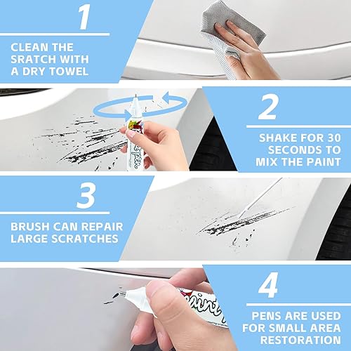 Miniatura 3 de Depino Removedor de arañazos de automóvil, bolígrafo de pintura de retoque dos en uno, pintura de retoque para automóviles, varios colores,