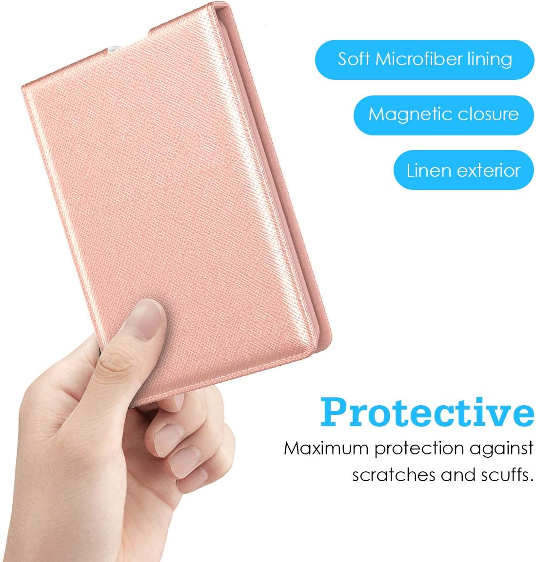 Dadanism Case Fits All-New Amazon Kindle 10th Generation 2019 Release, Vertical Slim Lightweight Shell Cover Standing Case with Auto Wake/Sleep, Not Fit Kindle Paperwhite – Rose Gold